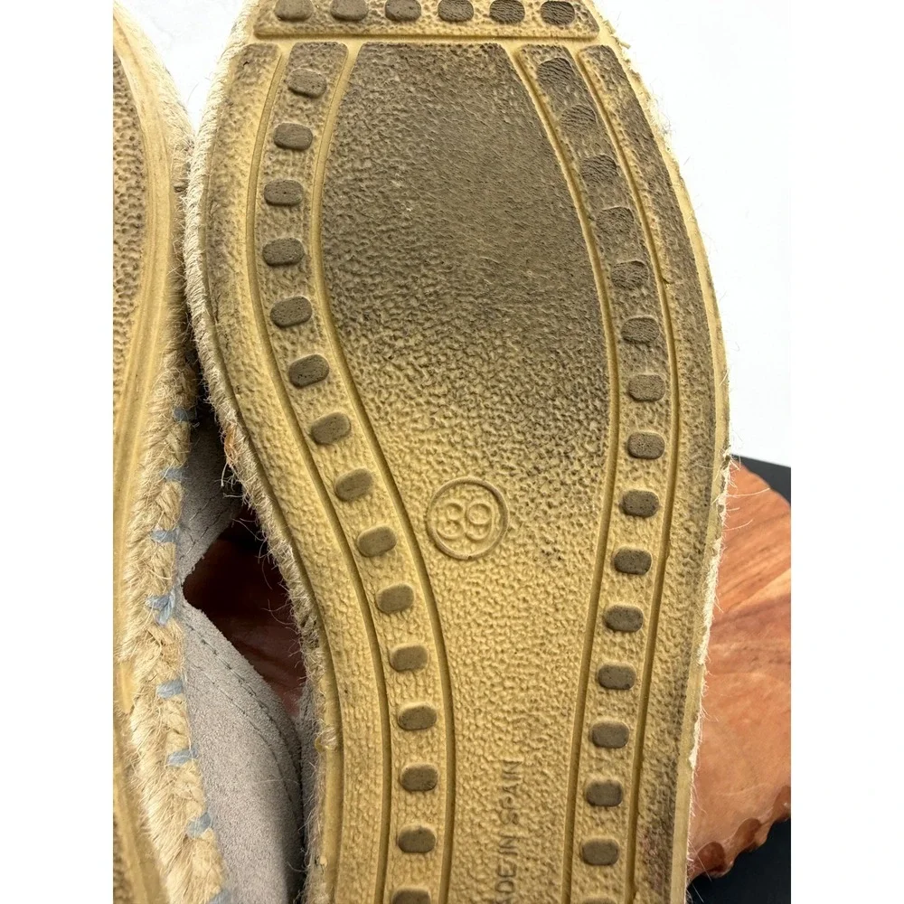Verbenas carmen Espadrille Flats Womens 39 8 Grey Suede Spain‎ Slip On Shoes